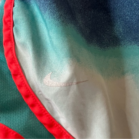 Nike Women's Dri-Fit Running Shorts Small White/Blue/Green Brief Lining EUC - Picture 2 of 6